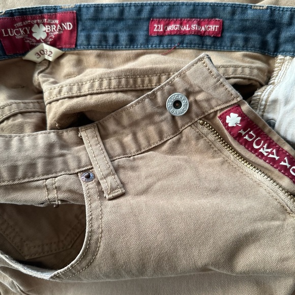 LUCKY BRAND 221 Original Straight Jeans Mens Tan Brown Size 30x32 - Picture 14 of 15